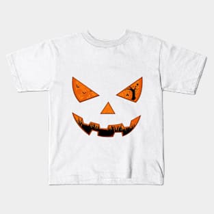 Orange Pumpkin Face Halloween Costume Kids T-Shirt